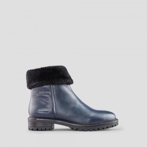 Botte Hiver Cougar Kendal Cuir Imperméables Femme Bleu Marine | 296815-UAN