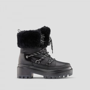 Botte Hiver Cougar Marlow Cuir and Nylon Imperméables PrimaLoft® Femme Noir | 017985-CKV