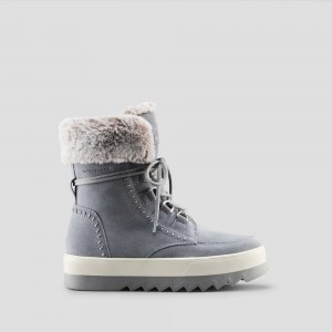 Botte Hiver Cougar Vanetta Daim Imperméables Femme Bleu | 562480-UMX