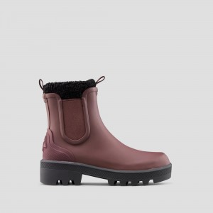 Botte Pluie Cougar Ignite Rubber Imperméables Femme Oxblood | 054231-IWR